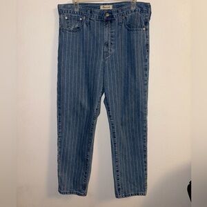 Madewell Women’s Striped The Perfect Vintage Crop Jeans Size 31